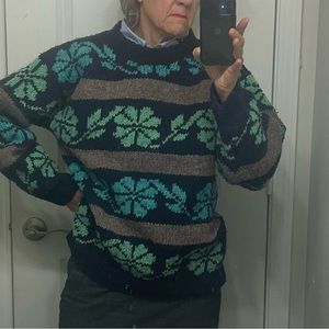 Vintage Rey Wear + Hand Made 100% Wool Ecuador Ski Sweater S/M